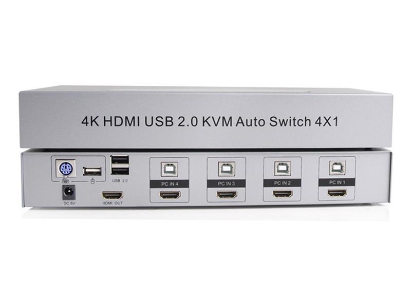 SWITCH KVM USB/HDMI 4-1 4K DTECH (DT-8141B) 318HP