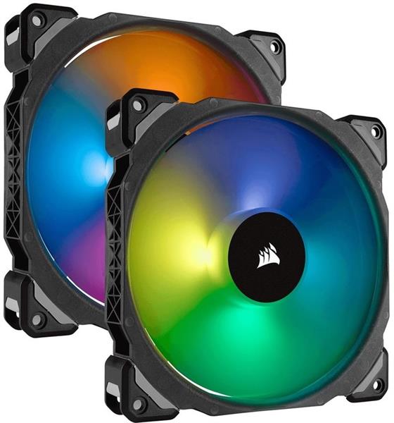 Quạt Case Corsair ML140 PRO RGB LED 140MM PWM Premium Magnetic Levitation Fan — Twin Fan Pack with Lighting Node PRO (CO-9050078-WW) _919KT
