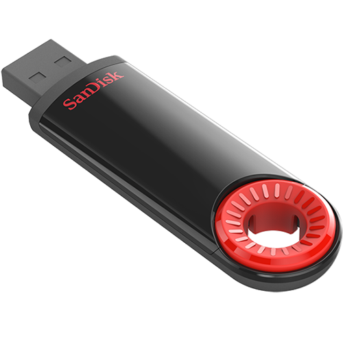 USB SanDisk Cruzer Dial USB Flash Drive | SDCZ57-064G-B35 | USB 2.0 | Black | Retractable Design