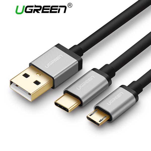 Ugreen USB 2.0 to Micro USB + Type C data cable 30573 1.5M GK