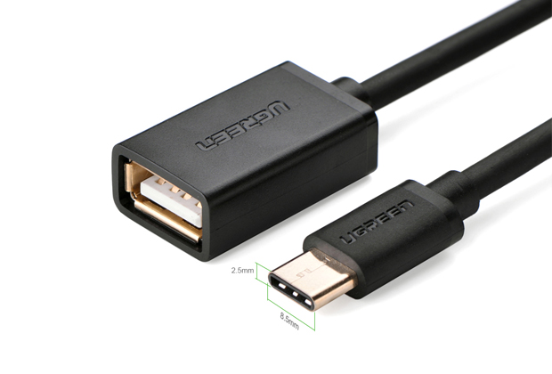 Ugreen USB Type C to USB 2.0 Female Cable 15CM Black 30175 GK