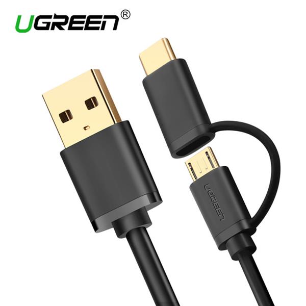 Ugreen USB 2.0 to Micro USB + Type C data cable 0.25M 30172 GK