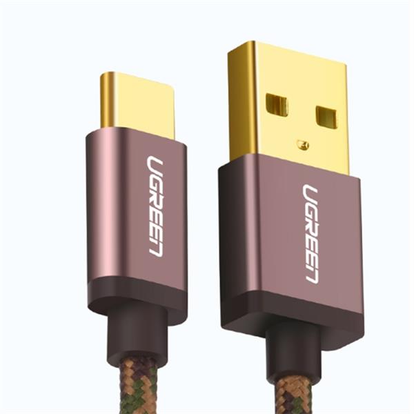 Ugreen USB 2.0 to Tyec C data &amp; charging cable with braid 2M Brown GK