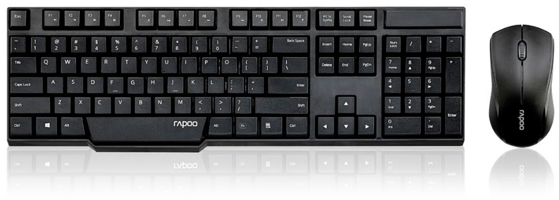 RAPOO 1830 (15129) Wireless Optical Mouse  and Keyboard_Black_16041WD