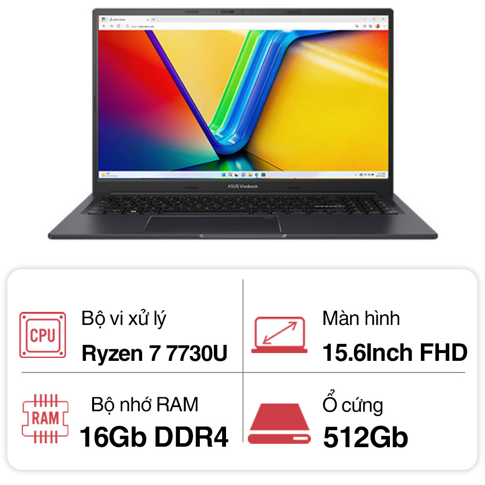 Laptop ASUS VivoBook 15X OLED M3504YA L1332W | R7-7730U | 16GB | 512GB | AMD Radeon™ Graphics | 15.6&#39; FHD OLED 100% DCI-P3 | Win 11 | 0624