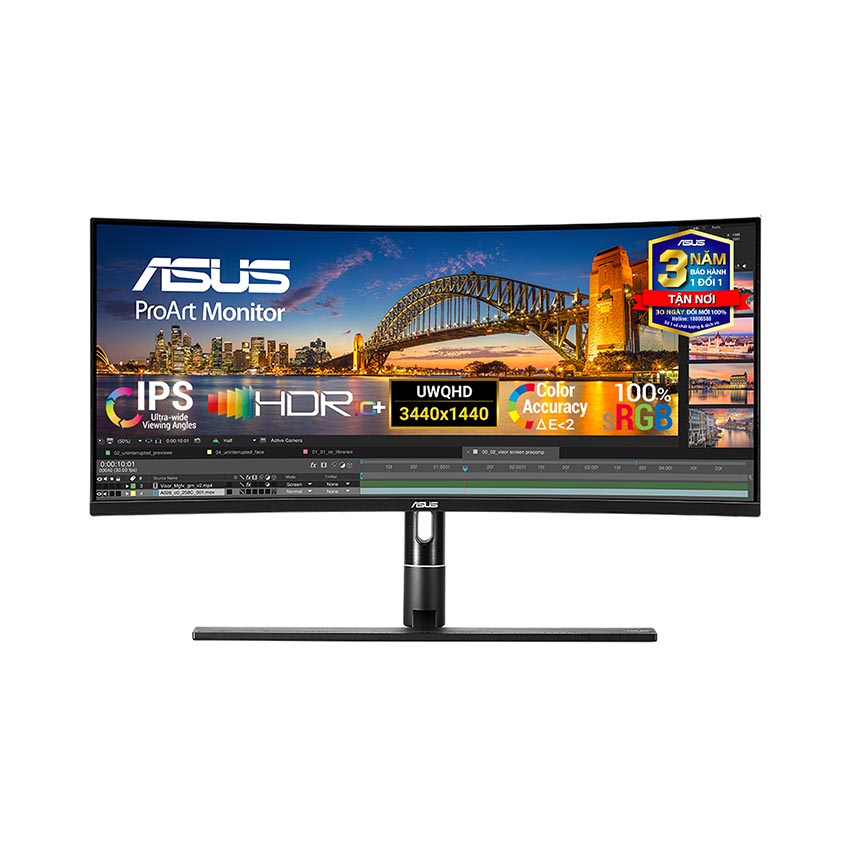 M&#224;n h&#236;nh Asus ProArt PA34VC (34.1inch/UWQHD/IPS/60Hz/5ms/300nits/HDMI+DP+USB+USBC+Audio/Loa/Cong) | 1024D