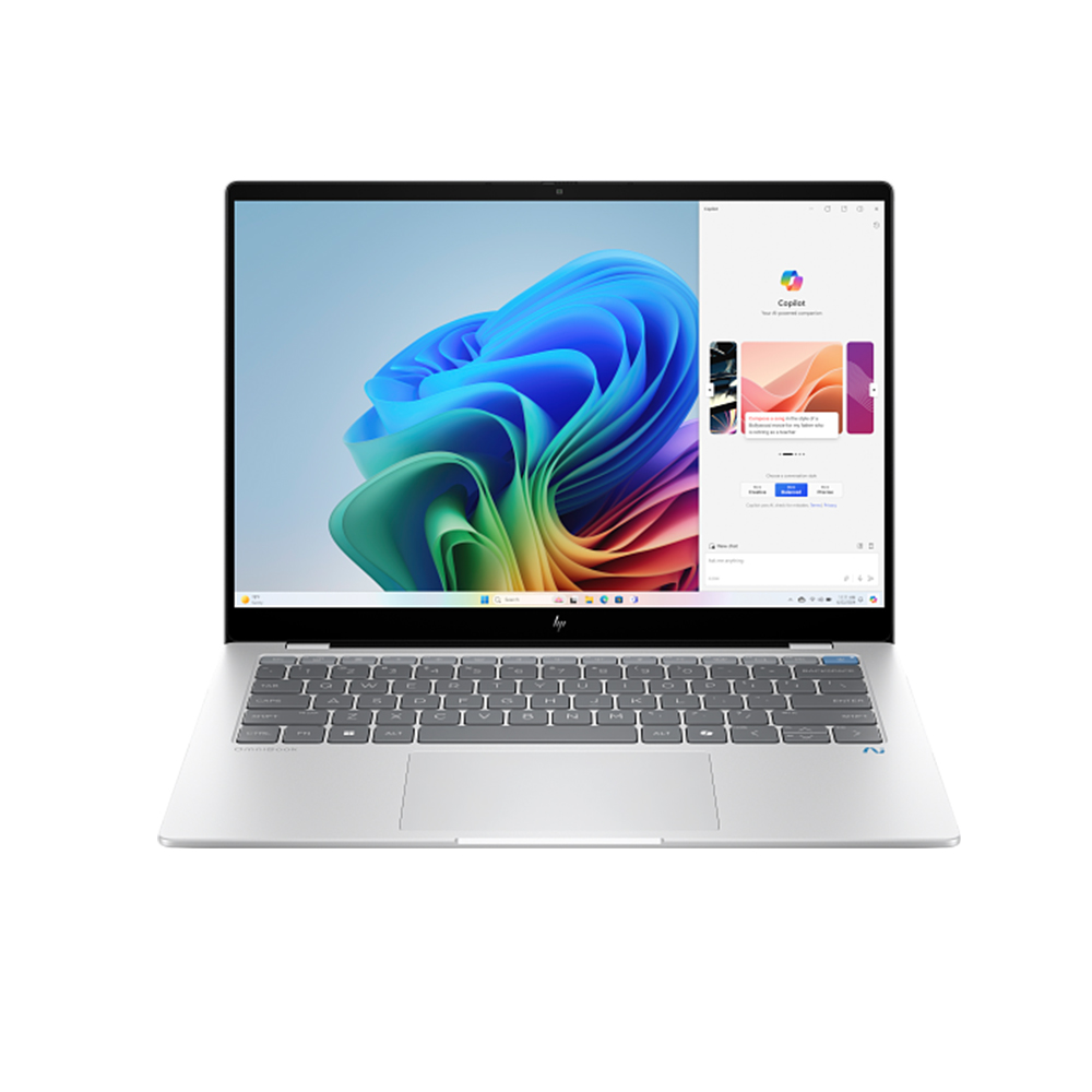 Laptop HP OmniBook X 14-fe1010QU B53KBPA | Snapdragon X Plus X1P-42-100 | 16GB | 512GB | 14 inch 2.2 K | Cảm ứng | Win 11 | Bạc | 0425