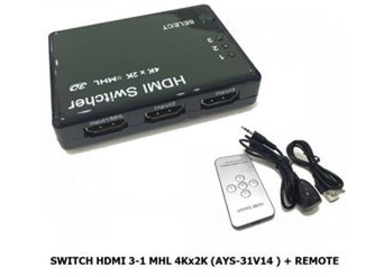 SWITCH HDMI 3-1 MHL 4KX2K (AYS - 31V14) 318HP