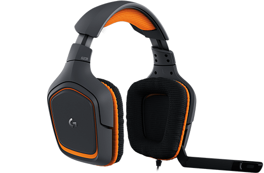 Logitech G231 Prodigy Gaming Headset with Unidirectional Mic (Black_Orange) ( 981-000629)