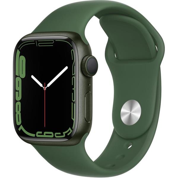 Apple Watch Series 7 (GPS) 45mm Viền Nh&#244;m - D&#226;y Cao Su Ch&#237;nh H&#227;ng Green (MKN73VN/A)
