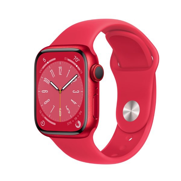 Apple Watch Series 8 Red (LTE) 41mm Viền Nh&#244;m - D&#226;y Cao Su Ch&#237;nh H&#227;ng (MNJ23)