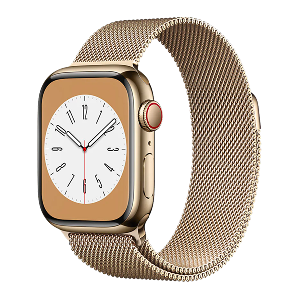 Apple Watch Series 8 Gold (LTE) 45mm Viền Th&#233;p - D&#226;y Th&#233;p Ch&#237;nh H&#227;ng (MNKQ3)