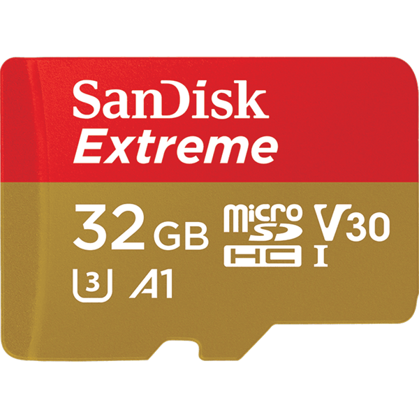 Thẻ nhớ SanDisk Extreme microSDHC | SDSQXAF-032G-GN6MA | V30 | U3 | C10 | A1 | UHS- 1 | 100MB/s R | 60MB/s W | 4x6 | SD adaptor