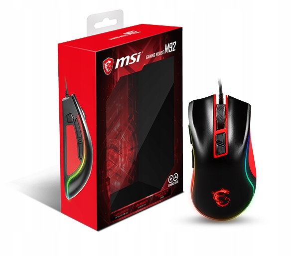 Mouse Gaming MSI M92 Led RGB | Rate 500Hz | 9 Button | Up To 4000 DPI | High Speed Motion 60 IPS
